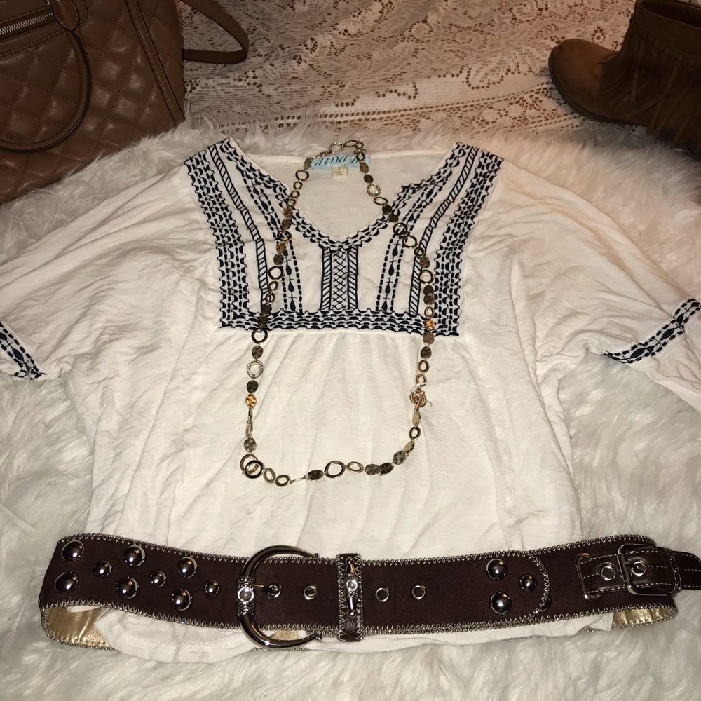 White Cotton Beautiful Boho Peasant Blouse ✌️